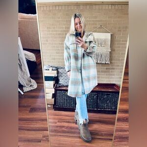 Women's Plaid Trench Coat